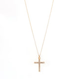 Cruz Montada con Zirconias (Plata .925 con Baño de Oro)