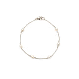 Pulsera Perlas 4mm con Cadena (Plata .925)