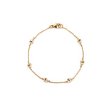 Pulsera Esferas 4mm con Cadena (Oro Laminado)