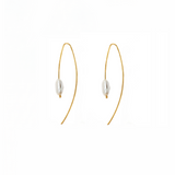 Arete Orbit Pearl (Plata .925 con Baño de Oro)