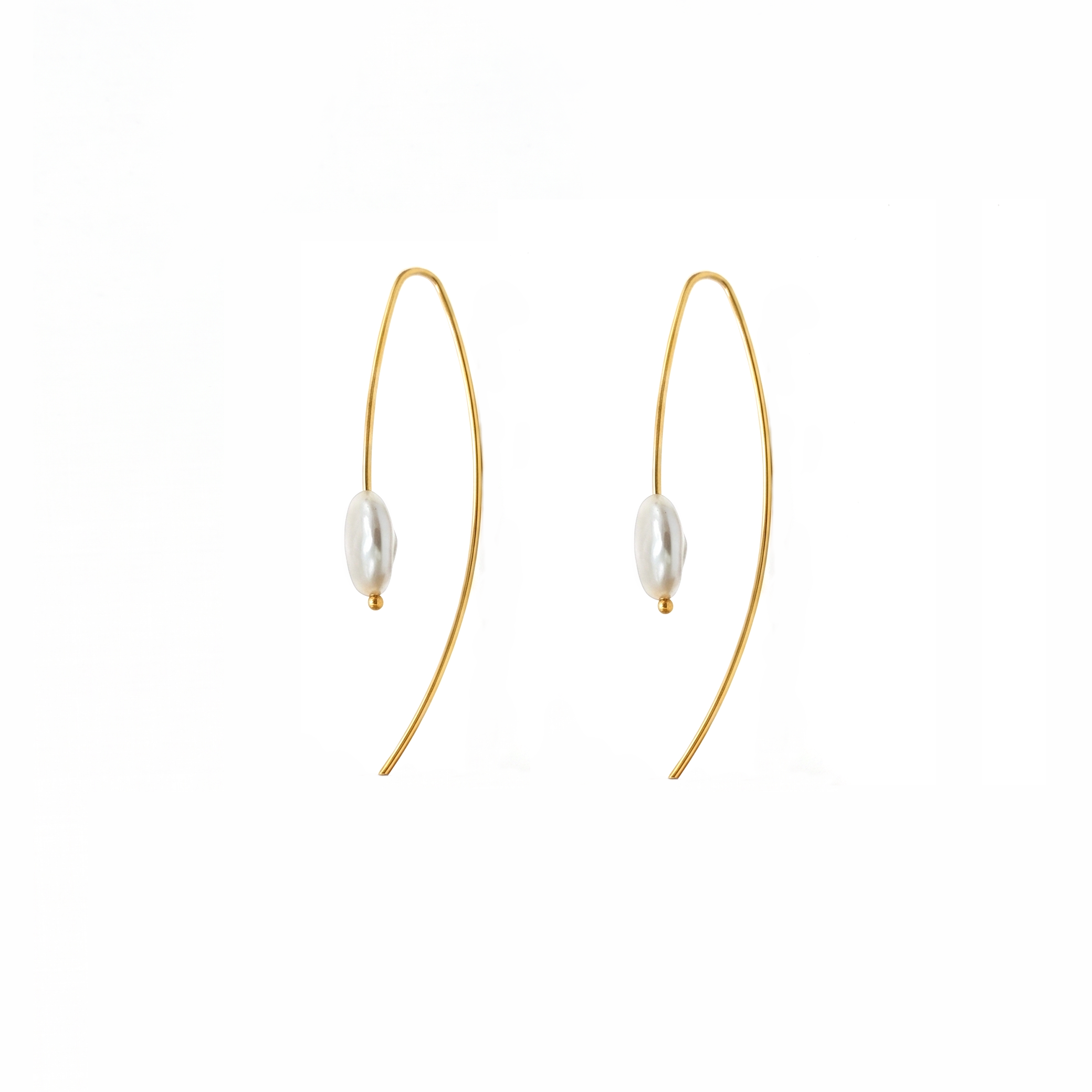 Arete Orbit Pearl (Plata .925 con Baño de Oro)