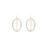 Aretes Oval con Línea de Perlas (Plata .925)