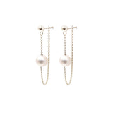 Aretes Perla 9mm y Cadena (Plata .925)