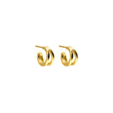 Arracada Doble Musa Mini (Plata .925 con Baño de Oro)
