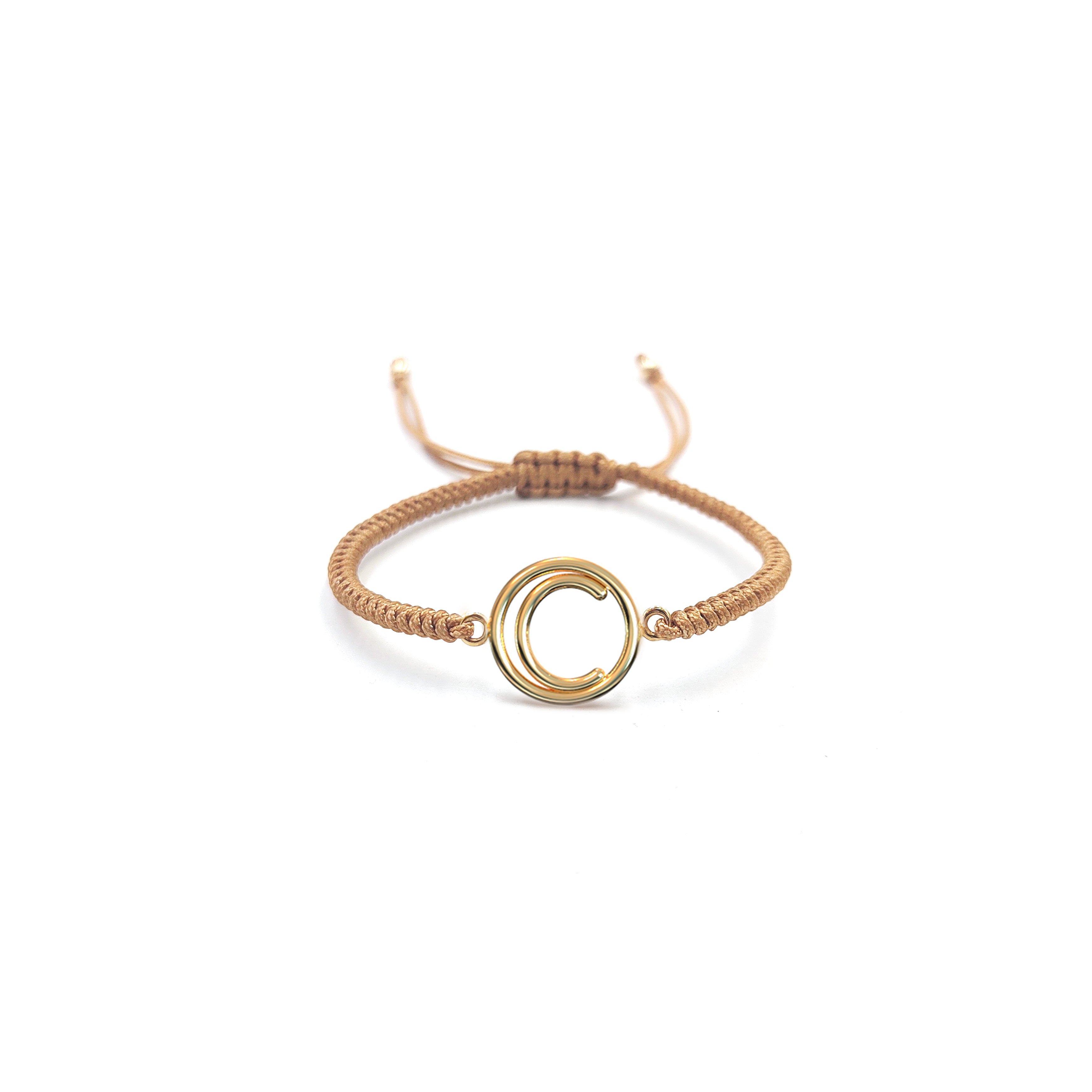 Pulsera Inicial con Marco (Plata .925 con Baño de Oro)
