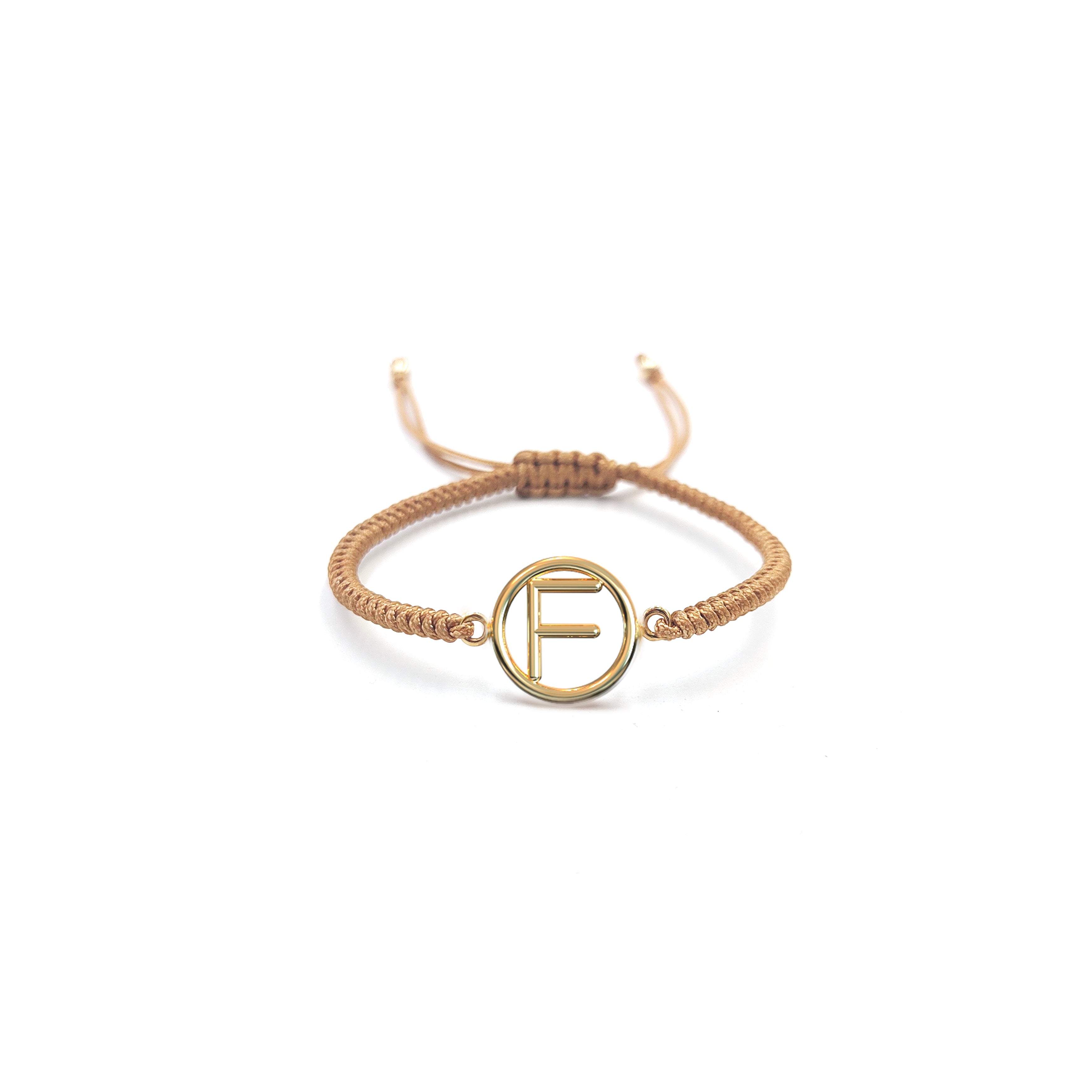 Pulsera Inicial con Marco (Plata .925 con Baño de Oro)