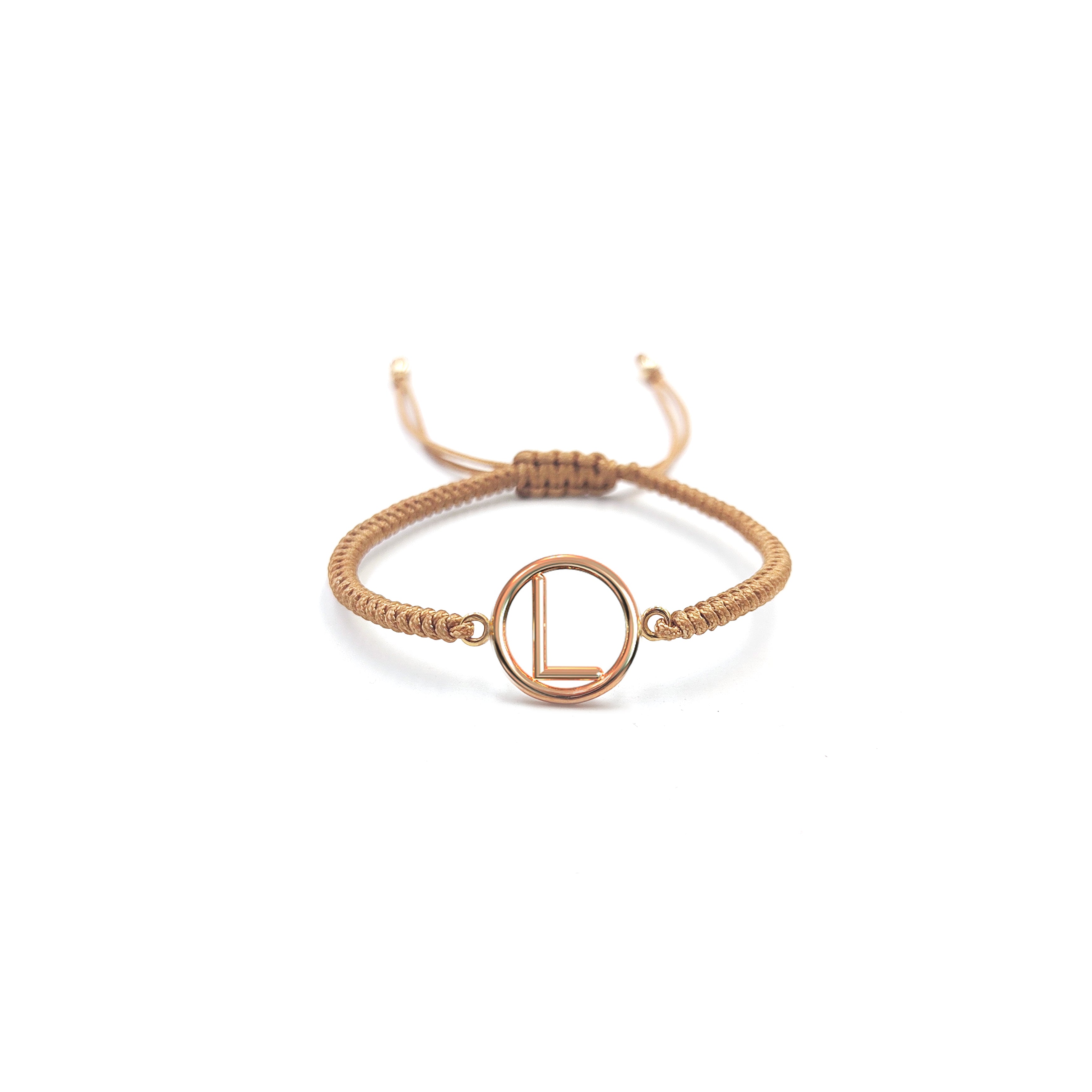 Pulsera Inicial con Marco (Plata .925 con Baño de Oro)