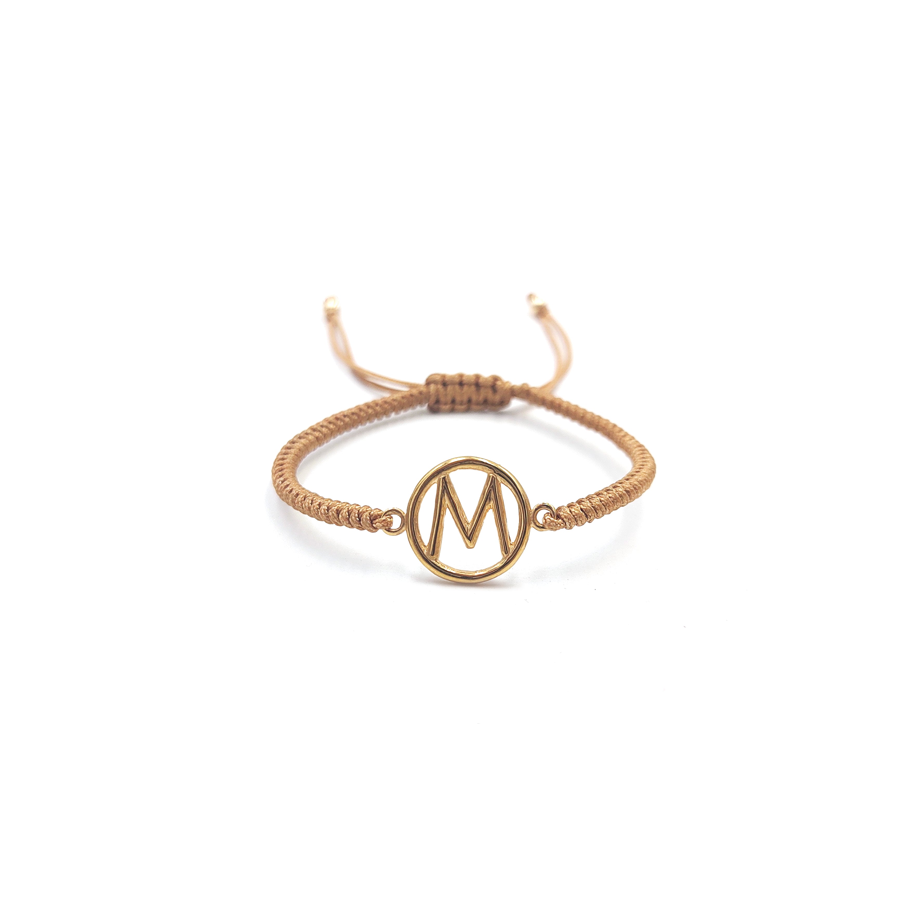 Pulsera Inicial con Marco (Plata .925 con Baño de Oro)
