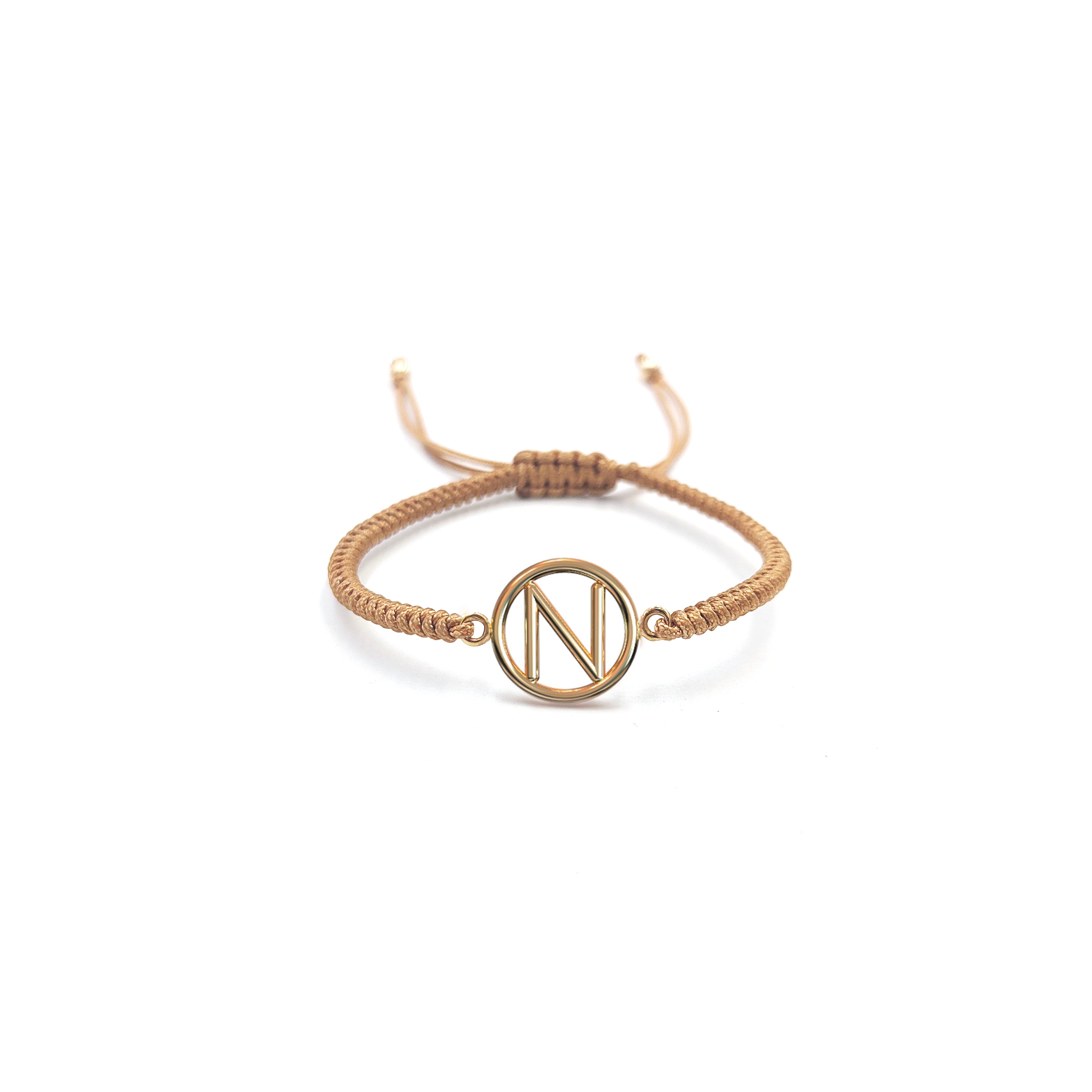 Pulsera Inicial con Marco (Plata .925 con Baño de Oro)
