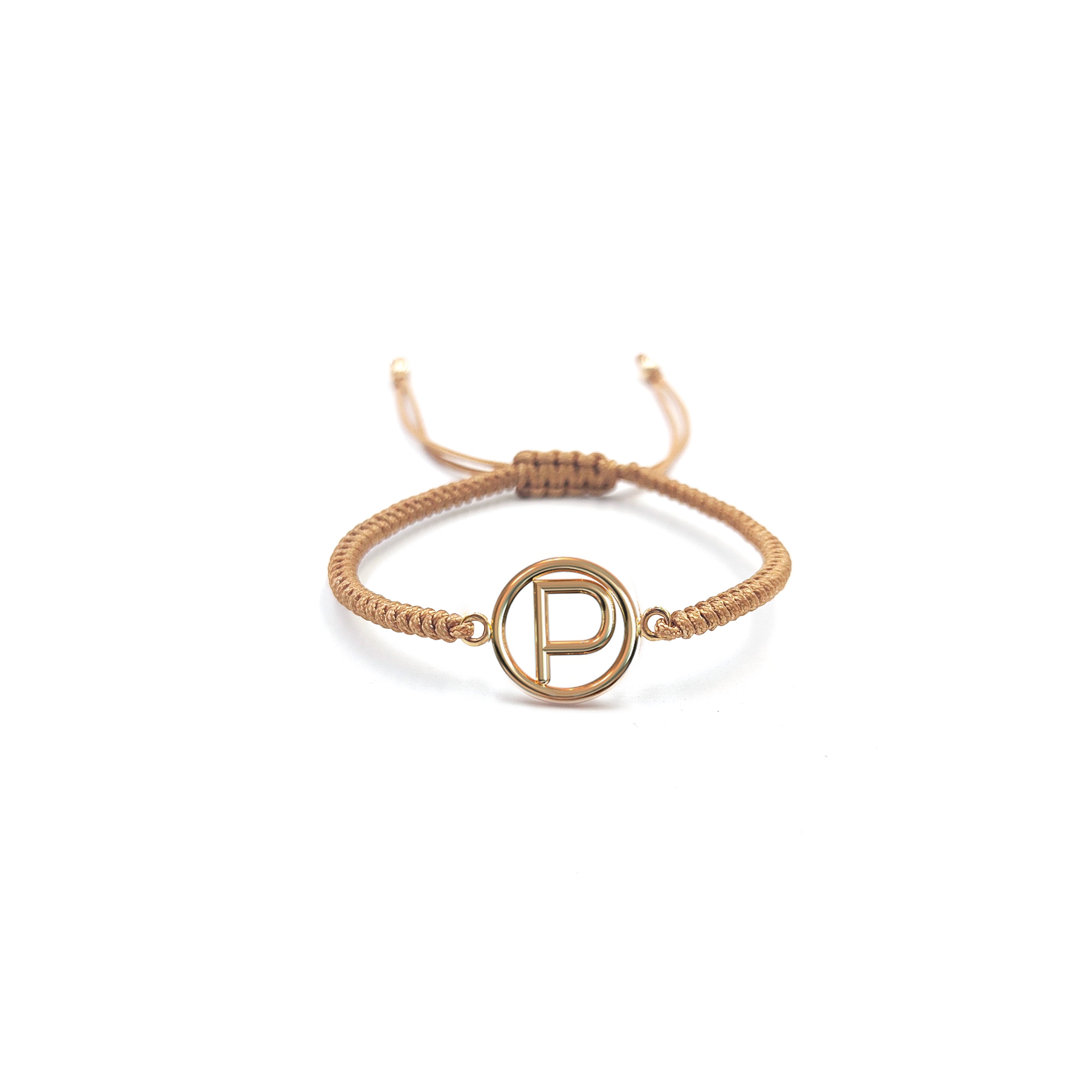 Pulsera Inicial con Marco (Plata .925 con Baño de Oro)