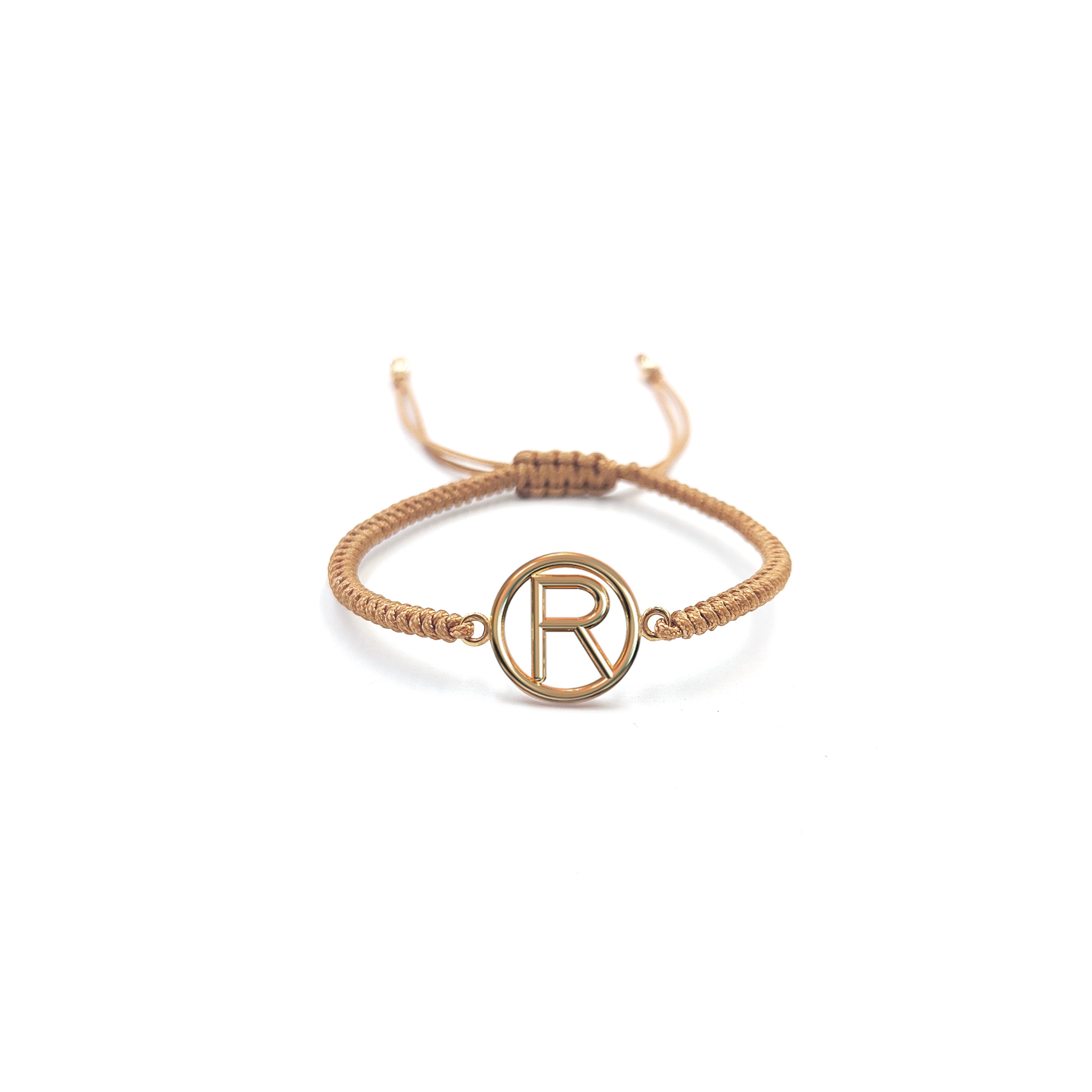 Pulsera Inicial con Marco (Plata .925 con Baño de Oro)