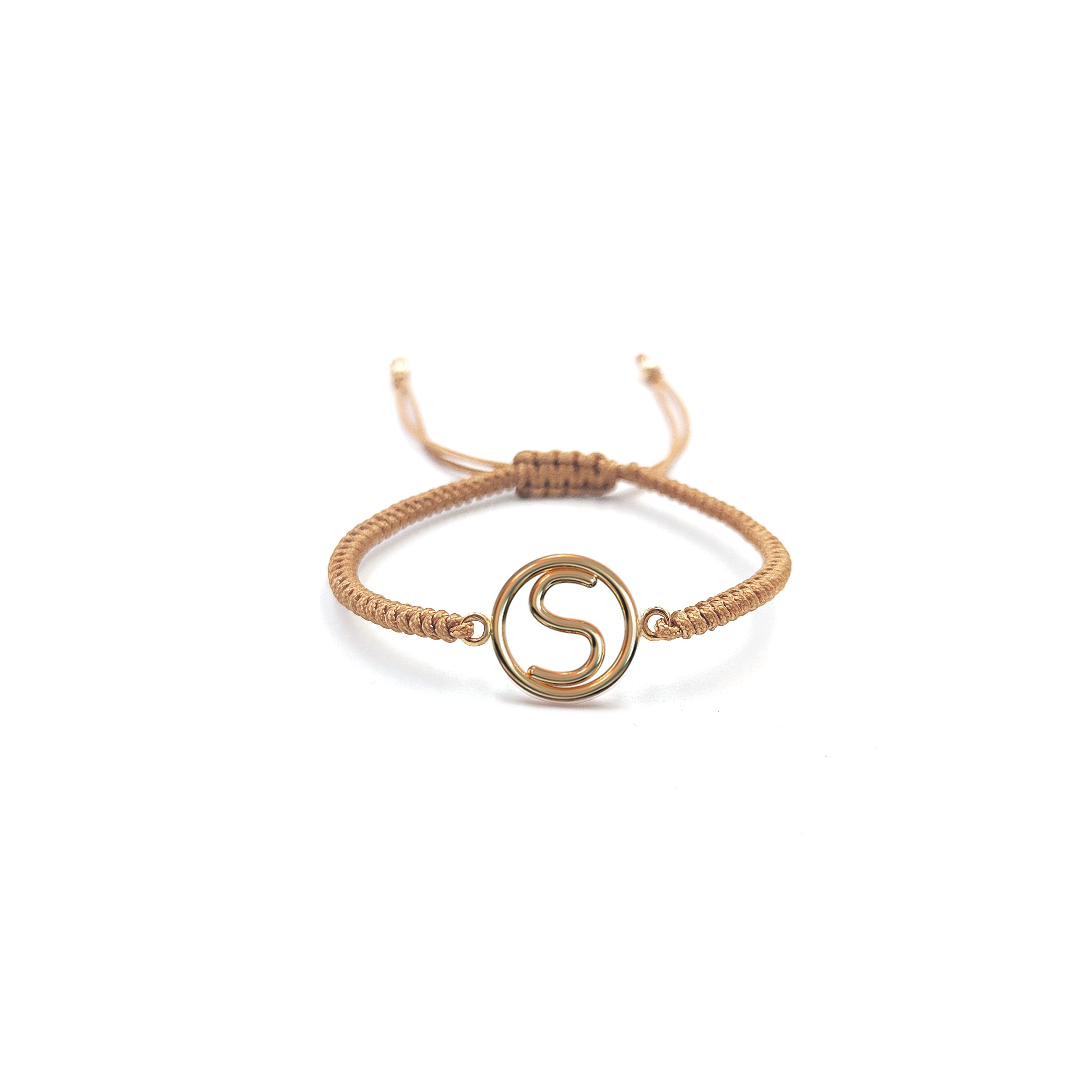 Pulsera Inicial con Marco (Plata .925 con Baño de Oro)