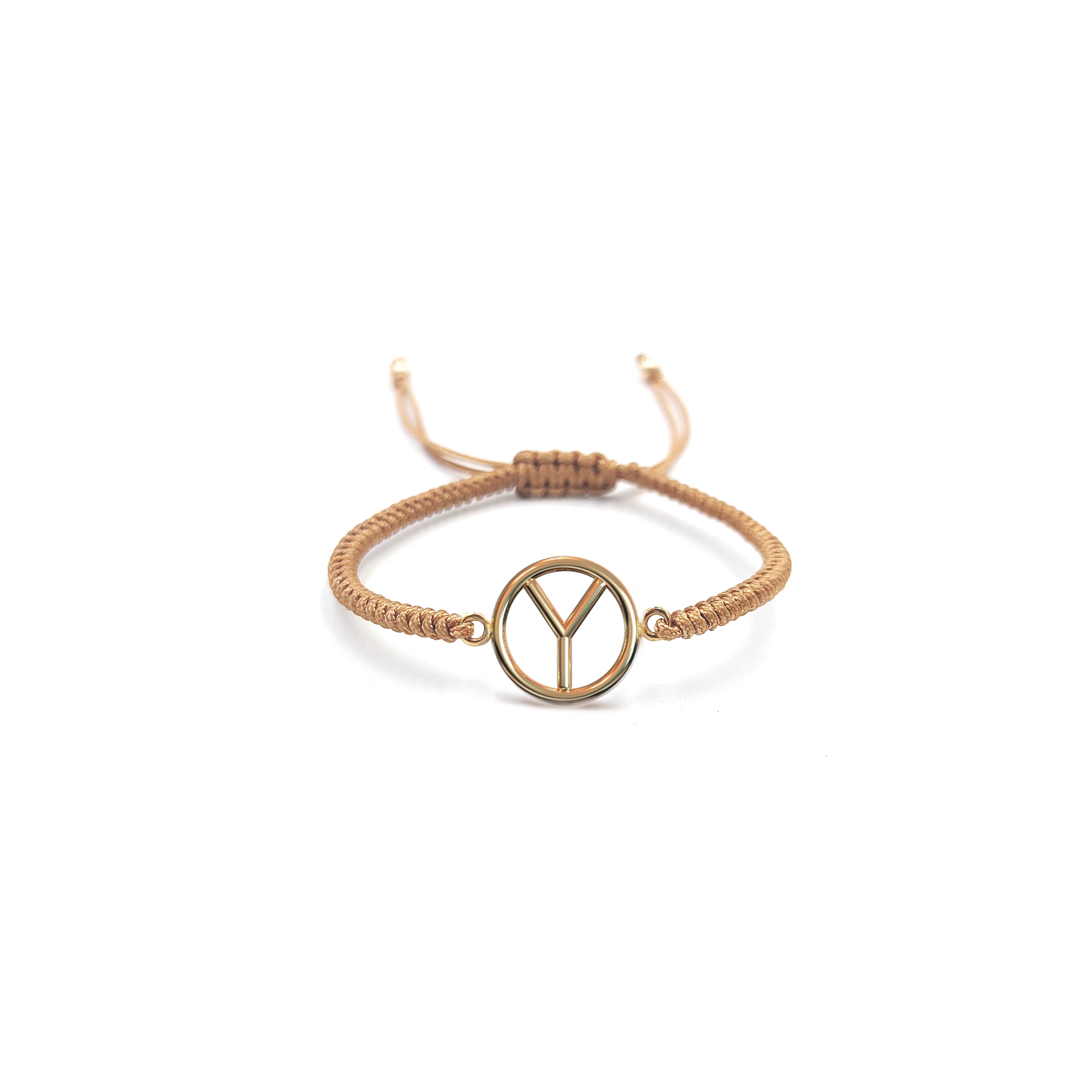 Pulsera Inicial con Marco (Plata .925 con Baño de Oro)