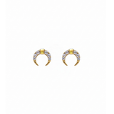 Broquel Luna con Zirconias (Plata .925 con Baño de Oro)