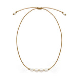 Collar Perlas Arroz con Hilo Ajustable (Baño de Oro Amarillo)