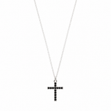 Cruz Montada con Zirconias Negras (Plata .925)