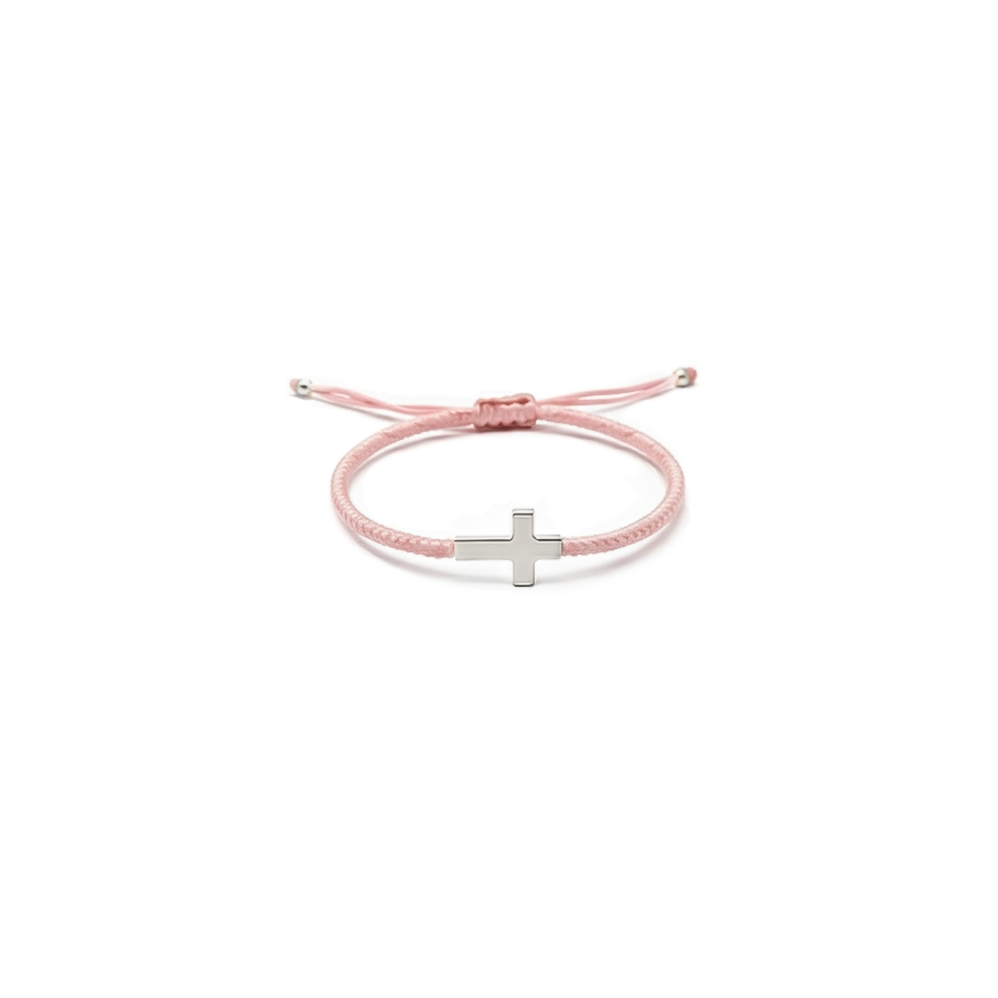 Pulsera Cruz Mini Niños (Plata .925 con Baño de Oro)