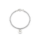 Pulsera Inicial Esferas 4mm (Plata .925)