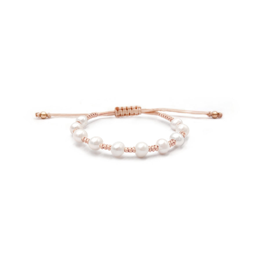 Knots & Pearls Bracelet (Oro Laminado Rosa)