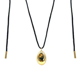 Collar Dije Grande Pebble (Plata .925 con Baño de Oro)