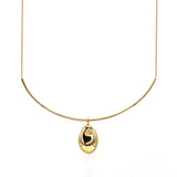 Gargantilla Dije Grande Pebble (Plata .925 con Baño de Oro)