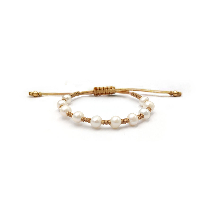 Knots & Pearls Bracelet (Oro Laminado)