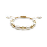Rice Pearl  and Beads Bracelet (Oro Laminado Amarillo)