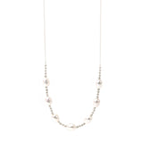 Collar Perlas Arroz y Esferas (Plata .925)