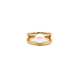 Anillo Perla 8mm (Plata .925 con Baño de Oro)