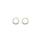 Broquel Medio Aro con Zirconias (Plata .925)