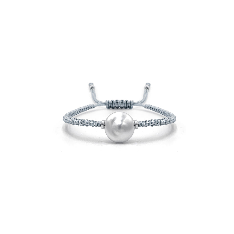 Pulsera Perla Coin Tejida (Plata .925)