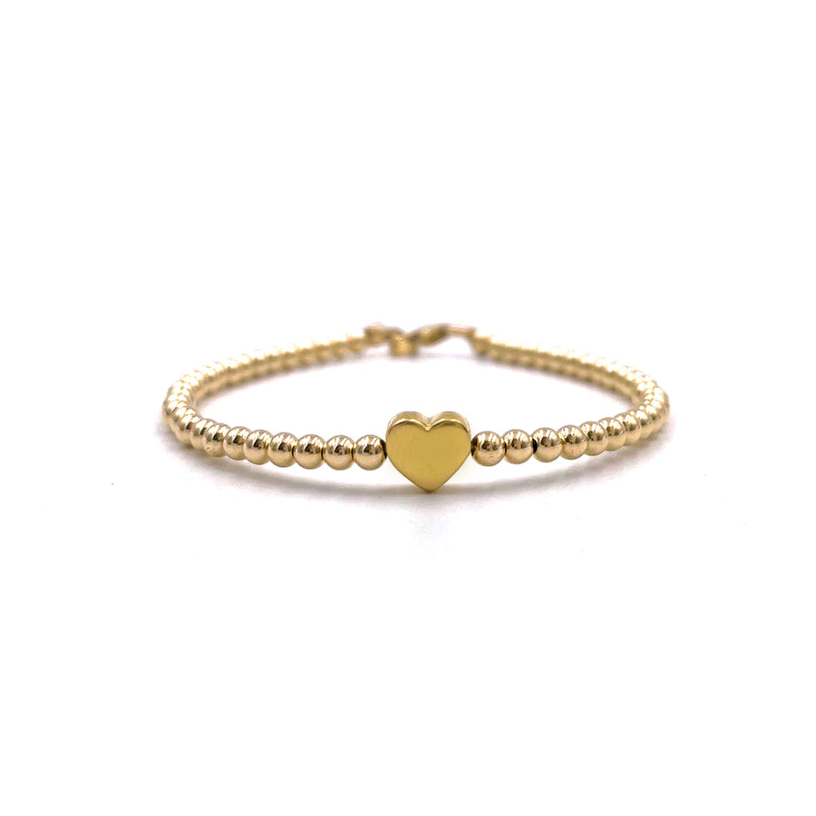 Pulsera Corazón Mediano (Oro Laminado Amarillo)