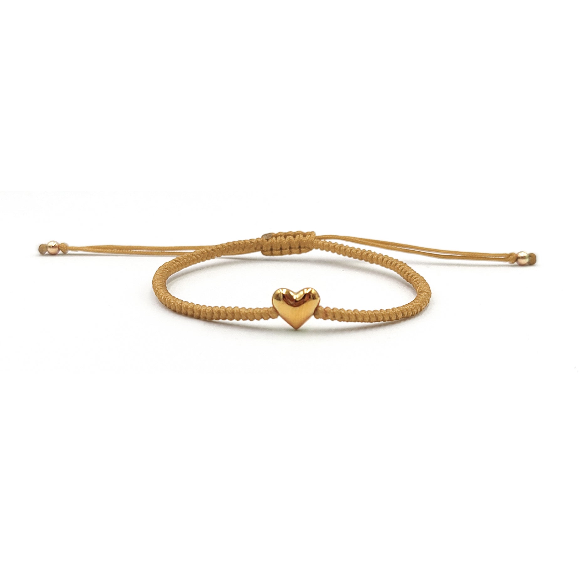 Pulsera Corazón Abombado Chico (Plata .925 con Baño de Oro)