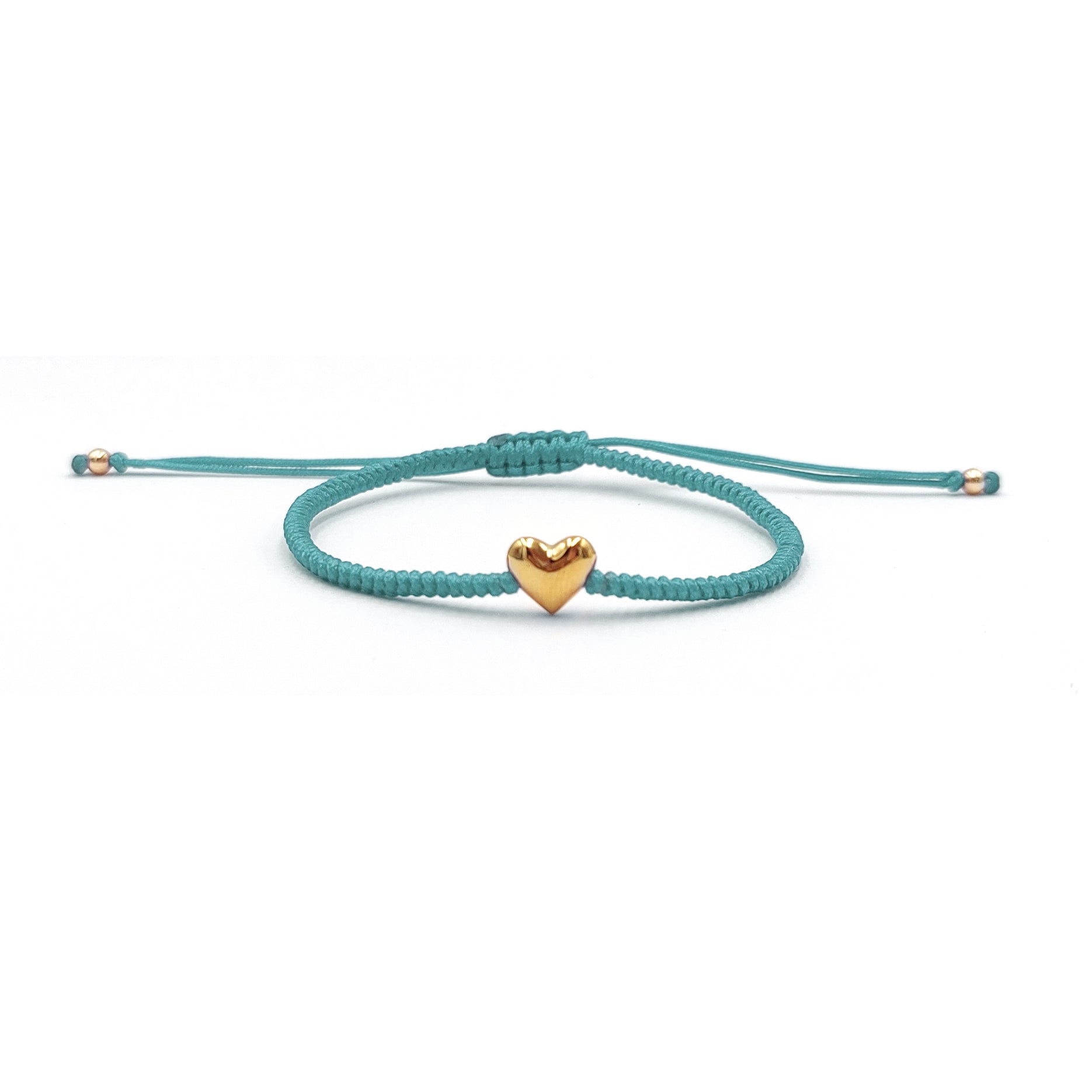 Pulsera Corazón Abombado Chico (Plata .925 con Baño de Oro)