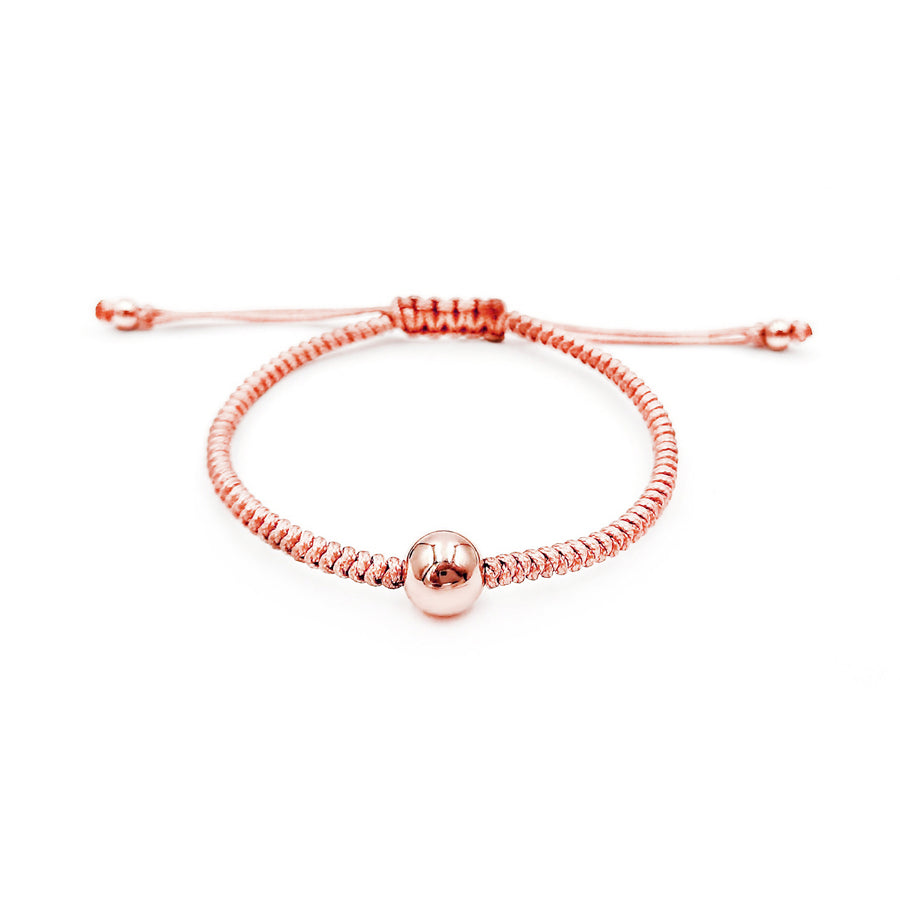 8mm Knit Sphere Bracelet (Oro Laminado Rosa)