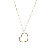 Collar Corazón Perfil Esferas (Plata .925 con Baño de Oro)