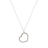Collar Corazón Perfil Esferas (Plata .925)