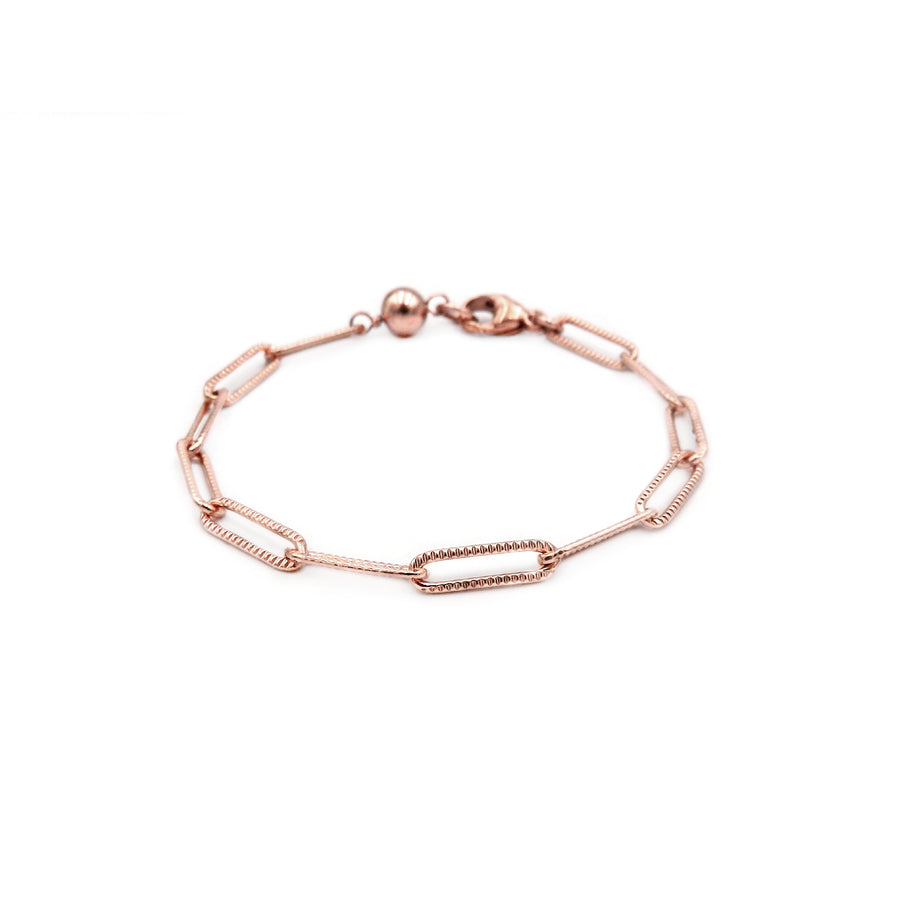 Links Patterns Bracelet (Oro Laminado Rosa)