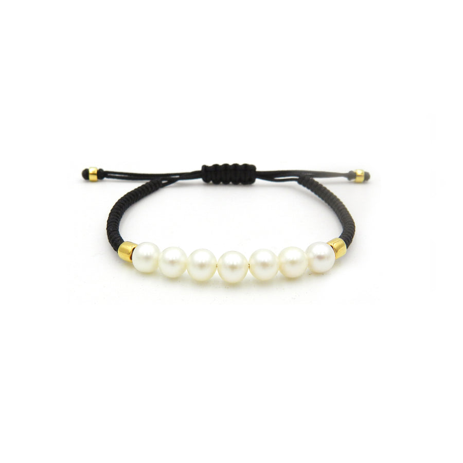 Pearls Set Bracelet (Plata .925 con Baño de Oro de 24K)