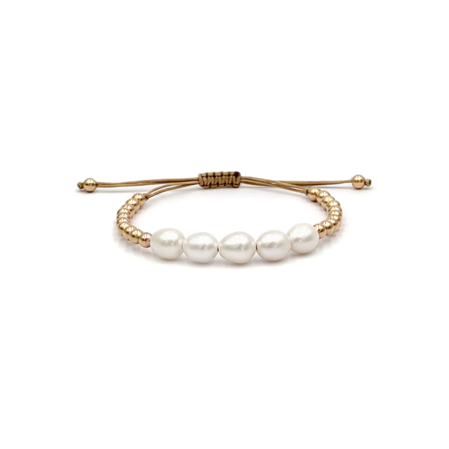 Rice Pearl  Bracelet (Oro Laminado Amarillo)