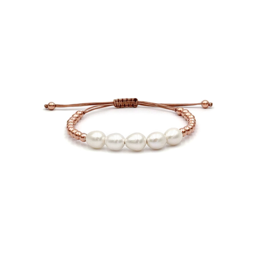 Rice Pearl  Bracelet (Oro Laminado Rosa)