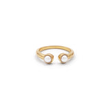Anillo Doble Perla Bicelada (Plata .925 con Baño de Oro )
