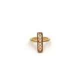 Anillo Línea Perlas (Plata .925 con Baño de Oro)
