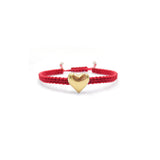 Pulsera Corazón Abombado Grande (Plata .925 con Baño de Oro)