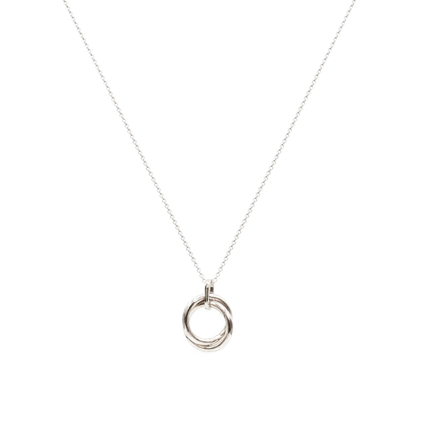 Double Ring mini Necklace  (Plata .925)