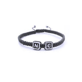 Pulsera Iniciales Gris Oxford