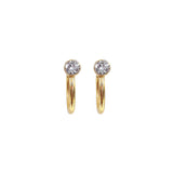 Arracadas con Zirconia Biselada (Plata .925 con Baño de Oro)