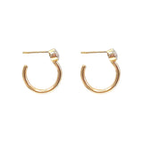 Arracadas con Zirconia Biselada (Plata .925 con Baño de Oro)
