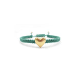 Pulsera Corazón Abombado Grande (Plata .925 con Baño de Oro)
